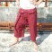 SanSan Sii Lüat Muu 3/4 Thai Fisherman Hose - Dunkelrot - Baumwolle