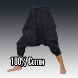 3/5 Aladinhose - Pisett braun mit gro&szlig;er Seitentasche
