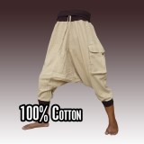 3/5 Aladinhose - Pisett braun mit gro&szlig;er Seitentasche