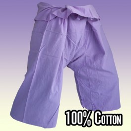 3 / 4 pantalones pescador tailand&eacute;s - color lila / magenta claro - Algod&oacute;n