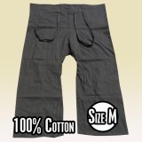 Thai Fischerhose - schwarz - Baumwolle mit Seitentasche Size M
