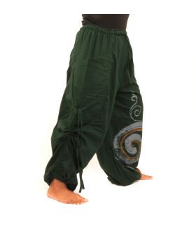 Pantalon hippie thaïlandais à motif spiralé