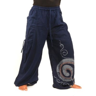 Pantalon hippie thaïlandais à motif spiralé