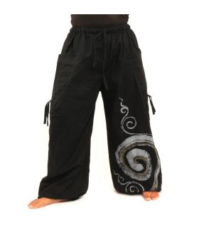 Pantalon hippie thaïlandais à motif spiral