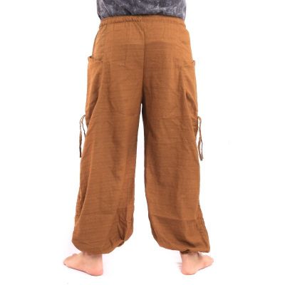 Harem pants for tying Spiral design in heavy cotton