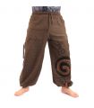 Harem pants for tying Spiral design in heavy cotton
