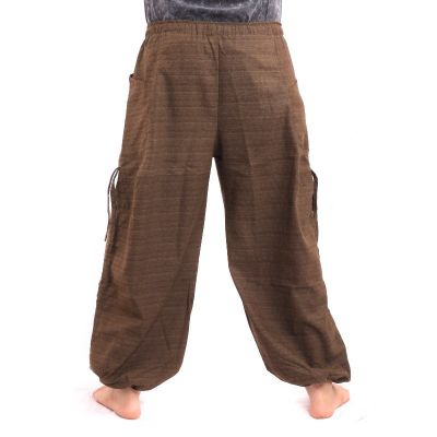 Harem pants for tying Spiral design in heavy cotton