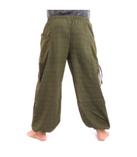 Harem pants for tying Spiral design in heavy cotton