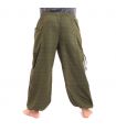 Harem pants for tying Spiral design in heavy cotton
