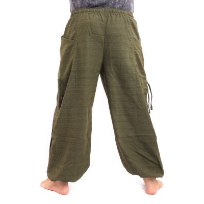 Harem pants for tying Spiral design in heavy cotton