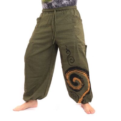 Sarouel à nouer Motif en spirale en coton lourd