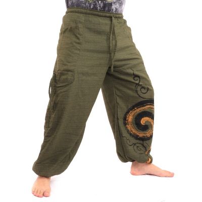 Sarouel à nouer Motif en spirale en coton lourd