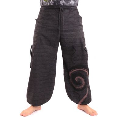 Haremshose   zum Zubinden Spiral Design aus schwerer Baumwolle