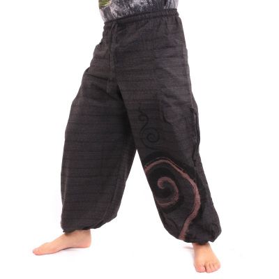 Sarouel à nouer Motif en spirale en coton lourd