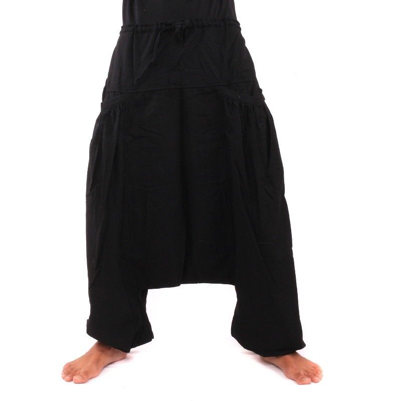 Aladdin pants with 2 deep side pockets, black