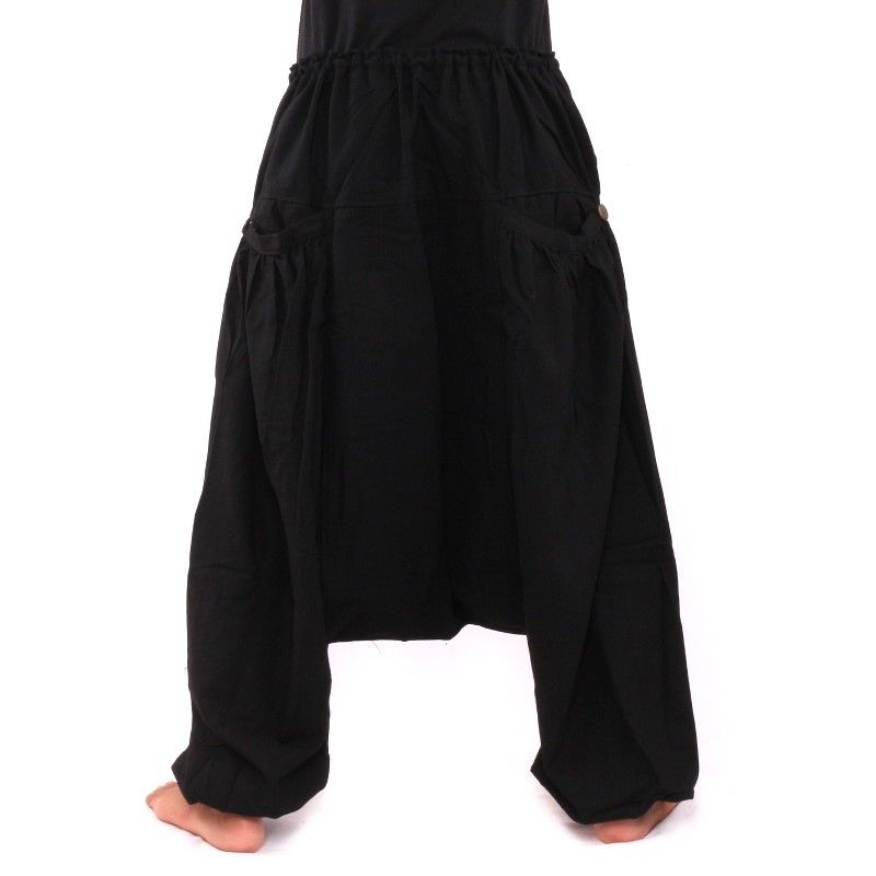 Aladinhose mit 2 tiefen Seitentaschen, schwarz