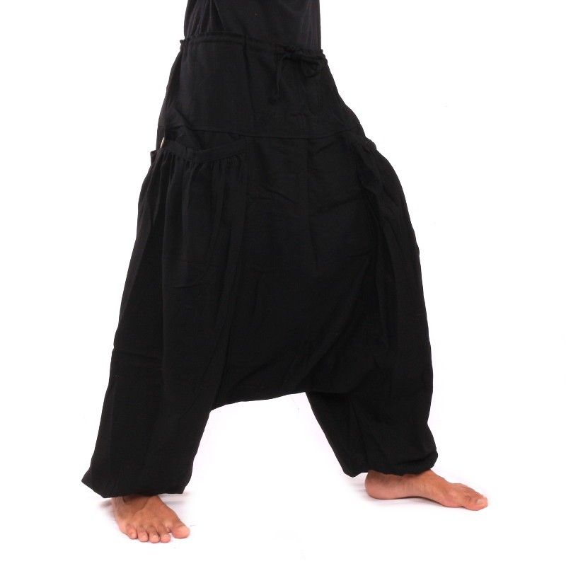Aladdin pants with 2 deep side pockets, black