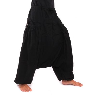 Aladinhose mit 2 tiefen Seitentaschen, schwarz