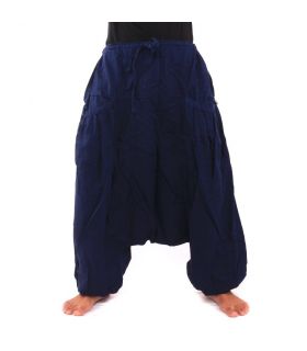 Pantalon Aladdin avec 2 poches latérales profondes, bleu foncé