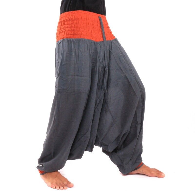 Aladinhose dunkles grau, orange