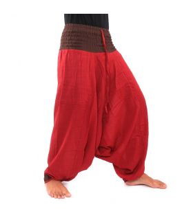 pantalon de harem - rouge brun