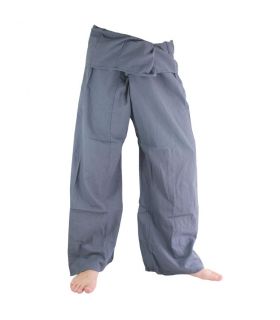Thai Fischerhose - grau - extra lang Baumwolle