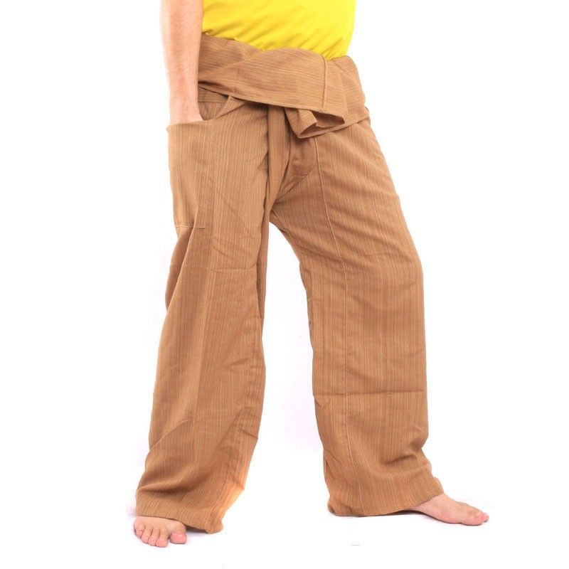 Thai Fischerhose   Cottonmix extra lang - hellbraun