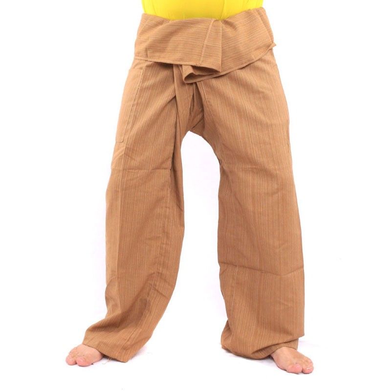 Thai Fischerhose   Cottonmix extra lang - hellbraun
