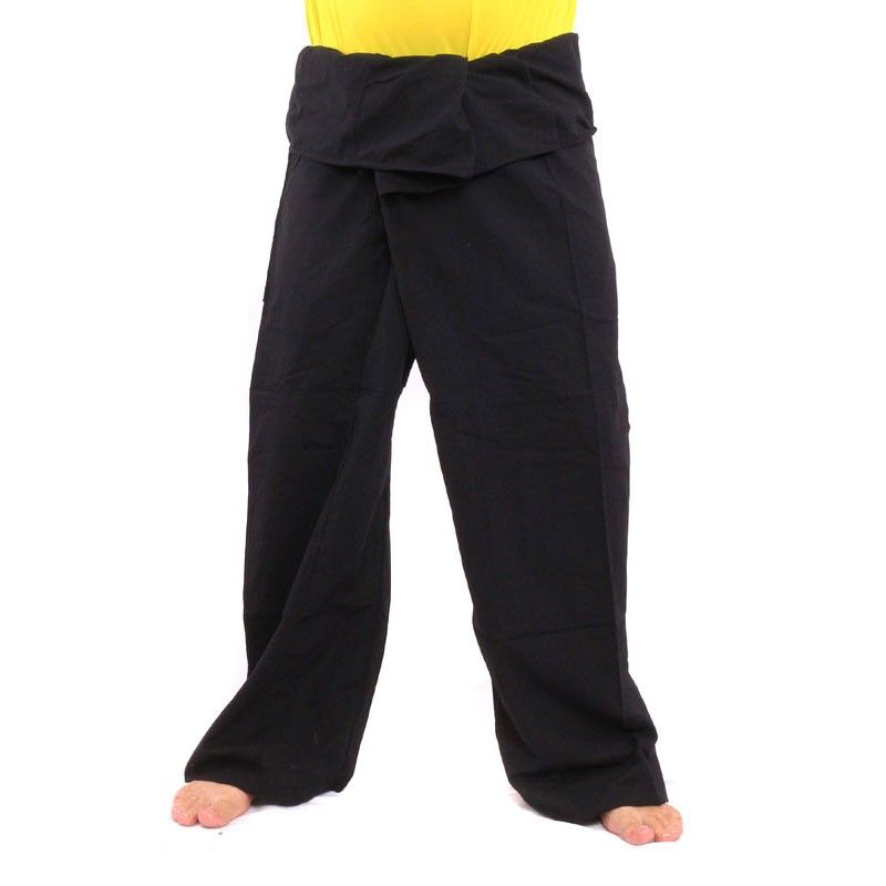 Pantalon de pêcheur thaïlandais noir - extra long