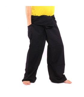 Pantalon de pêcheur thaïlandais noir - extra long
