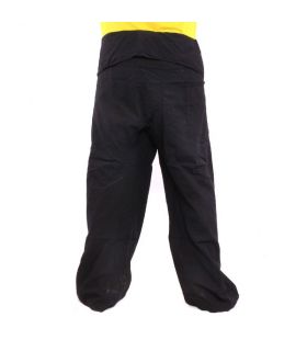 Pantalon de pêcheur thaïlandais noir - extra long