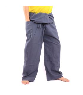 Thai Fischerhose - grau - extra lang Baumwolle