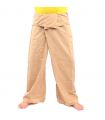 Pantalones de pescador tailandeses - caqui - extra largos - algodón