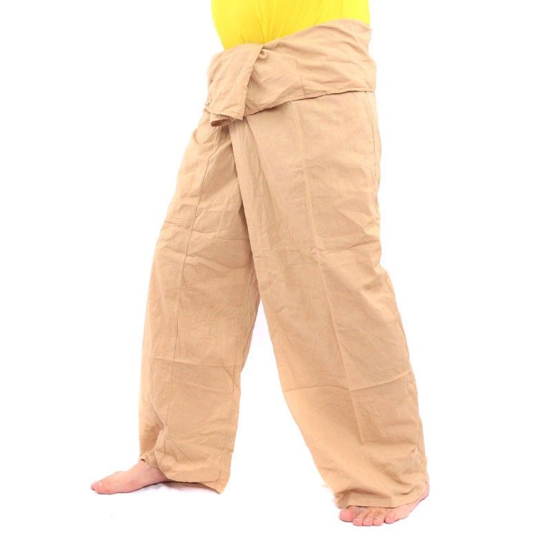 Thai Thai Fischerhose   - khaki- extra lang- Baumwolle
