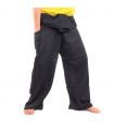 Pantalon de pêcheur thaïlandais Cottonmix extra long - noir