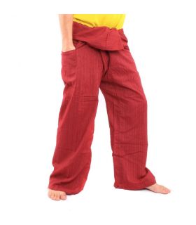 Thai Fischerhose   Cottonmix extra lang - rot