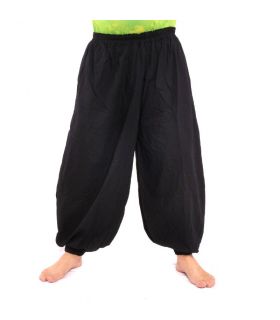 Haremshose Yoga Baumwolle schwarz