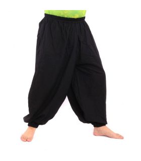 Haremshose Yoga Baumwolle schwarz