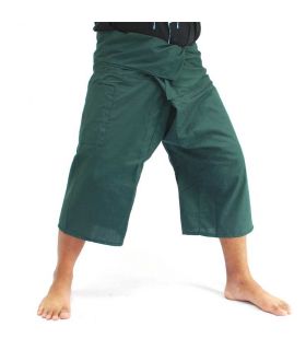 3/4 Thai Fisherman Trousers Viscose dark green