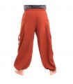harem pants meditation pants Om Dharmachakra feet Buddhas cotton mix orange