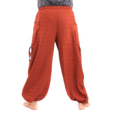 harem pants meditation pants Om Dharmachakra feet Buddhas cotton mix orange