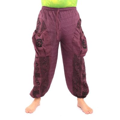 Pantalon hippie thaïlandais à nouer motif Tibet