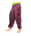 Pantalon hippie thaïlandais à nouer motif Tibet