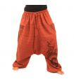 Harem pants printed orange cotton