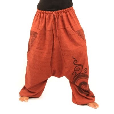 Sarouel en coton orange imprimé