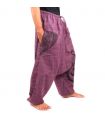 pantalon de harem en coton violet imprimé