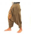 Harem capri pants with spiral pattern