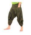 Pantalon capri Harem avec motif en coton en spirale