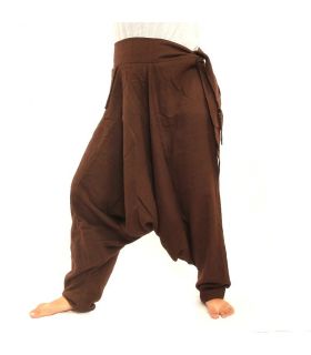 Aladdin pants - with small side pocket to tie brown