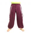 Thai Hippie Hose zum Zubinden Ethno Applikation aus schwerer Baumwolle